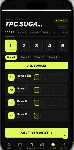 Vordex Golf — hole-by-hole score entry