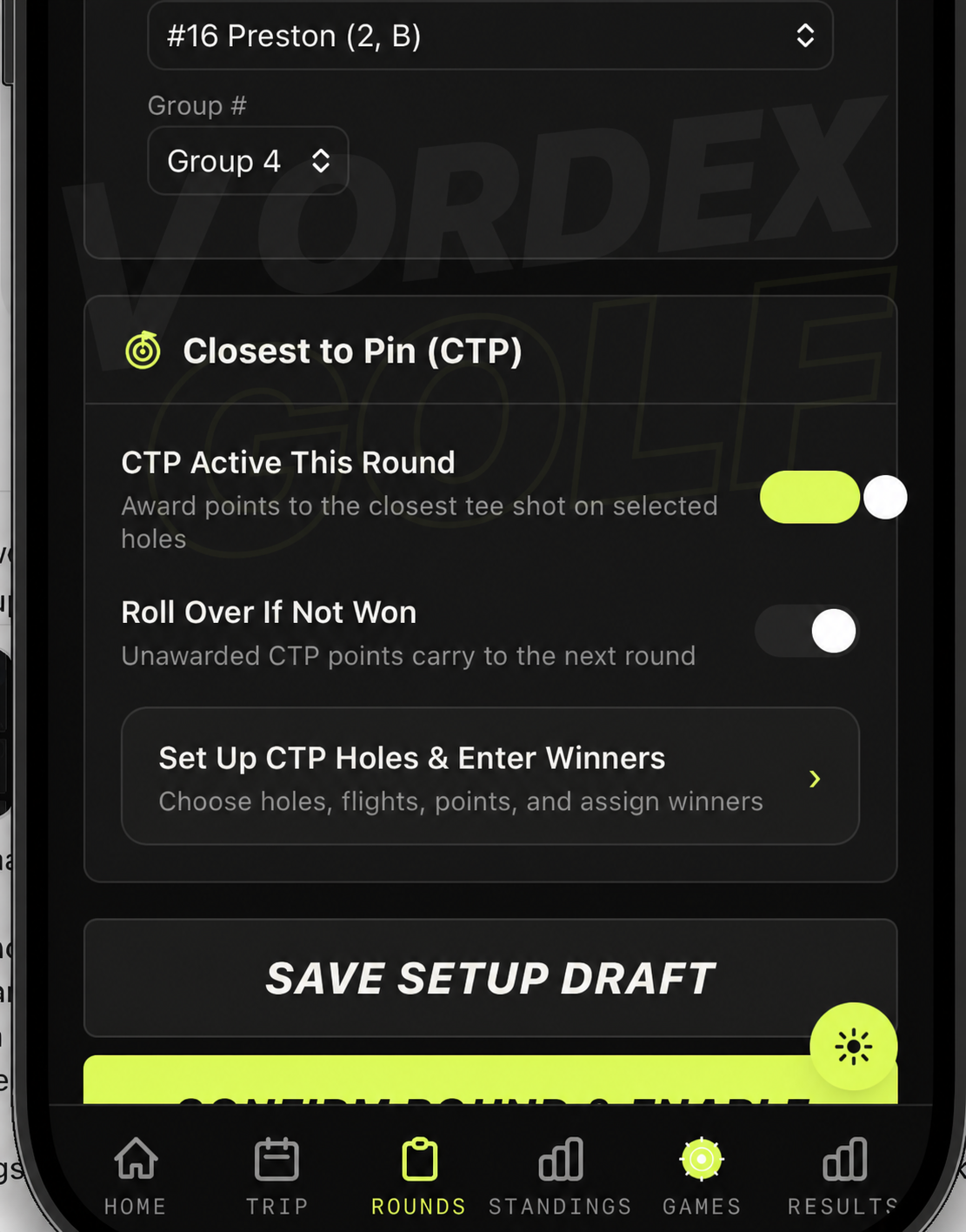 Vordex Golf — skins and side games